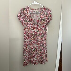 LOFT Floral V-Neck Dress